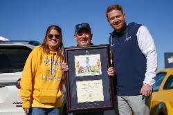 Bill Bollin '73 with Athletics team members Josh and Ryleigh